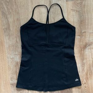 ALO Yoga Black Strappy Tank Top